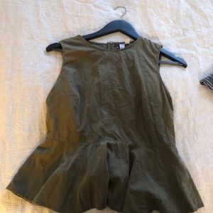 Francesca's Olive Green Peplum Top